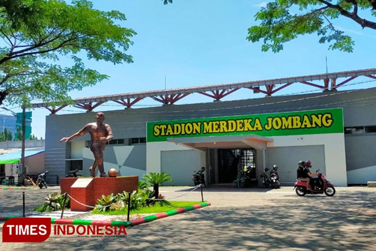 Stadion Merdeka Jombang salah satu venue Porprov Jatim 2023 bakal dijadikan konser musik. (FOTO: Rohmadi/TIMES Indonesia)