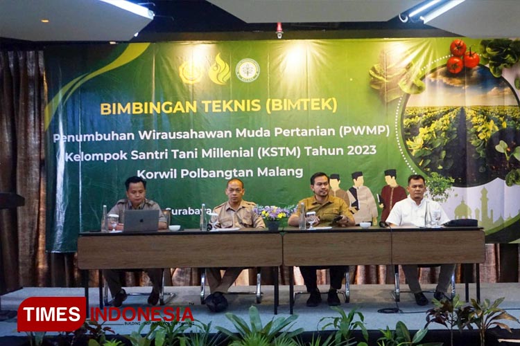 Polbangtan Malang menggelar Bimtek PWMP bagi Kelompok Santri Tani Milenial (KSTM) Tahun 2023 di Malang, Selasa (30/5/2023). (FOTO: Polbangtan Malang for TIMES Indonesia)