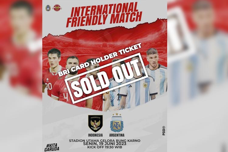 Tiket laga Timnas Indonesia vs Argentina sold out hanya dalam waktu 15 menit. (FOTO: PSSI)