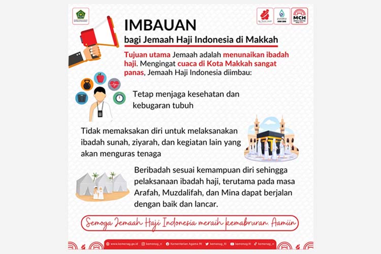 Disambut Cuaca Panas Makkah, Ini Imbauan untuk Jemaah Haji Indonesia