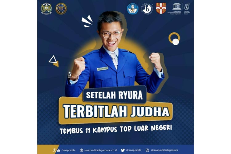 Judha Hoka Wishika, siswa SMA Pradita Dirgantara diterima di 11 kampus top luar negeri. (Foto: dok SMA Pradita Dirgantara)