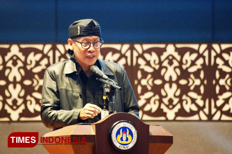 Kepala BPPSDMP, Dedi Nursyamsi, dalam kegiatan Rembug Utama KTNA di Auditorium Universitas Padang. (FOTO: AJP TIMES Indonesia)