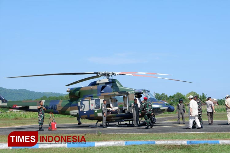 Bandara TNI AU di Pacitan saat ada kunjungan Menhan RI (Foto: Rojihan/TIMES Indonesia)