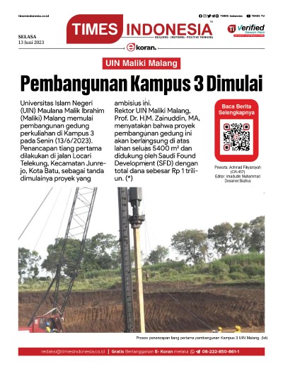 Edisi Selasa, 13 Juni 2023: E-Koran, Bacaan Positif Masyarakat 5.0