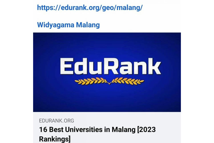UWG Malang Menduduki Posisi Ke&#45;6 Perguruan Tinggi Terbaik di Kota Malang Versi EduRank