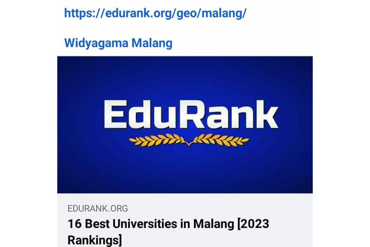 UWG Malang Menduduki Posisi Ke-6 Perguruan Tinggi Terbaik di Kota Malang Versi EduRank
