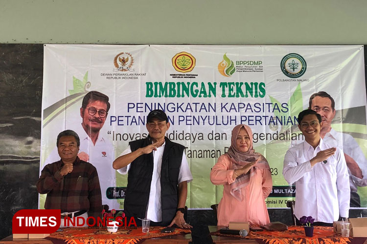 Bimtek peningkatan kapasitas petani dan penyuluh fi Kabupaten Ngawi, Sabtu (17/6/2023). (Foto: Polbangtan Malang for TIMES Indonesia)