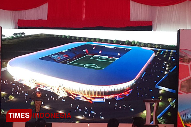 konsep stadion baru Kabupaten Kediri (foto : yobby/Times Indonesia) 
