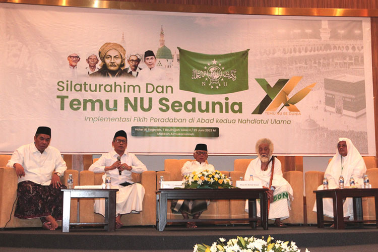 Temu NU Sedunia di Makkah dengan tema Implementasi Fiqih Peradaban di Abad Kedua NU. (Foto: MCH 2023)