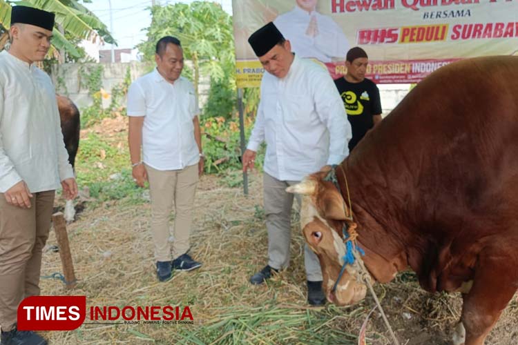 BHS dan Pengurus Gerindra Surabaya Kurban 16 Ekor Sapi