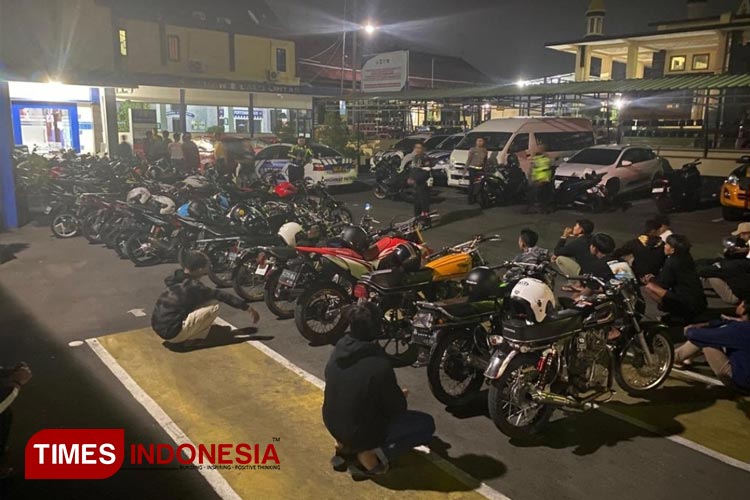 Kedapatan Hendak Balap Liar, Puluhan Motor Diamankan Satlantas Polres Blitar Kota