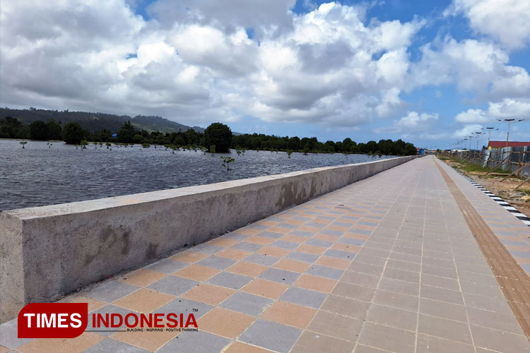 Proyek Jogging Track PUPR  Pulau Taliabu Hampir Selesai Dikerjakan
