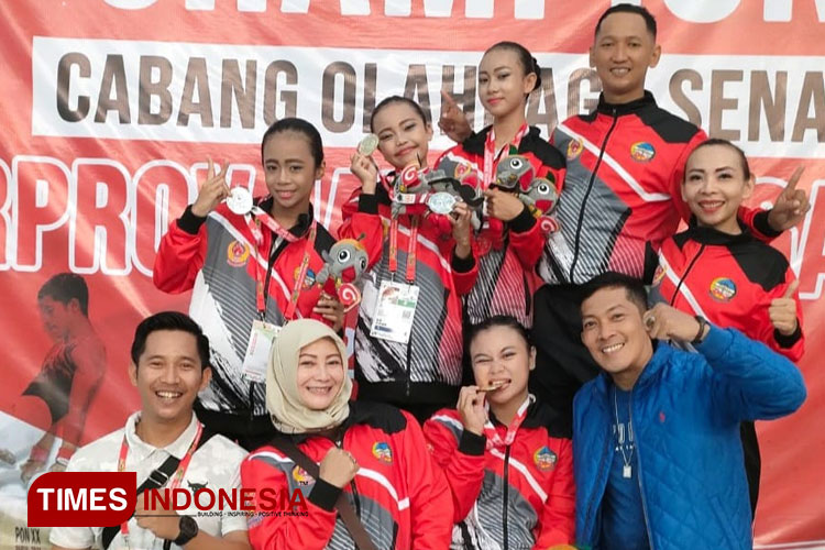 Porprov Jateng 2023, Atlet senam Banyumas mendulang 2 Emas, 1 Perak dan 2 Perunggu.( FOTO : Iksanto For TIMES Indonesia)