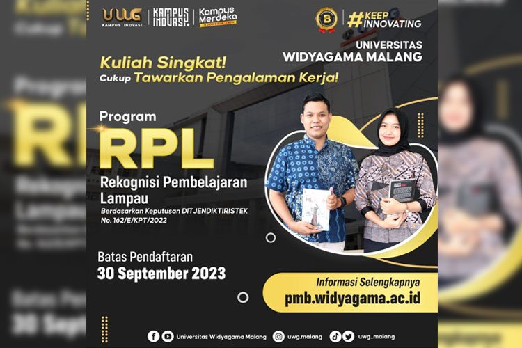 UWG Malang Membuka Pendaftaran Mahasiswa Baru Melalui Jalur Rekognisi Pembelajaran Lampau (RPL)