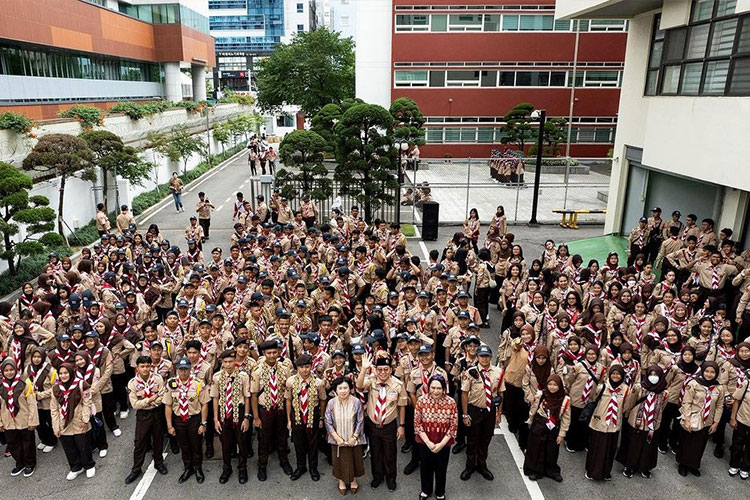 Pramuka Indonesia saat berada di KBRI Seoul yang mengikuti Jambore Pramuka di Korea Selatan. (FOTO: instagram KBRI Seoul)