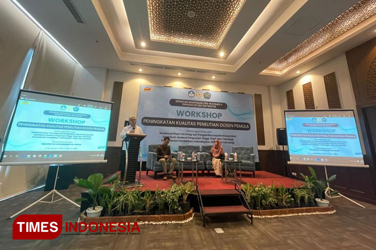 Workshop Peningkatan Kualitas Penelitian Dosen Pemula, kegiatan kemitraan DPR-RI Komisi X dengan Ditjen Diktiristek dan UMG. (FOTO: AJP TIMES Indonesia)