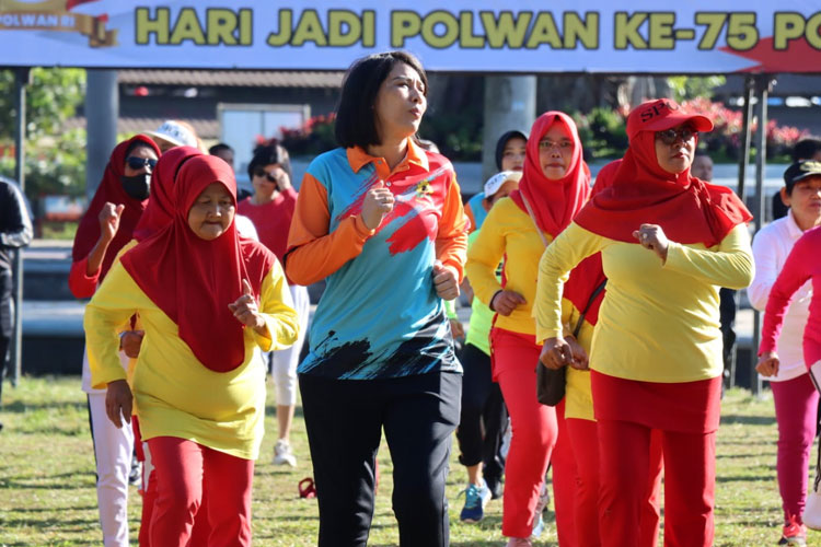 Sambut Hari Jadi ke-75 Polwan, Polres Magelang Kota Gelar Olahraga Bersama