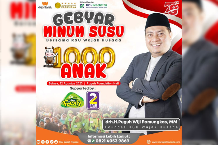 Semarakkan HUT ke- 78 RI, RSU Wajak Husada Malang Gelar Gebyar Minum Susu