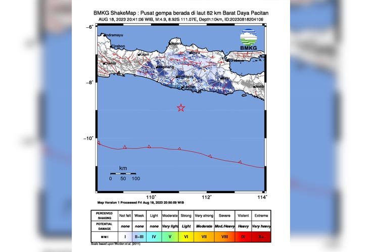 Berita Update: Kekuatan Gempa Bumi Pacitan Meningkat Menjadi 4.9 ...