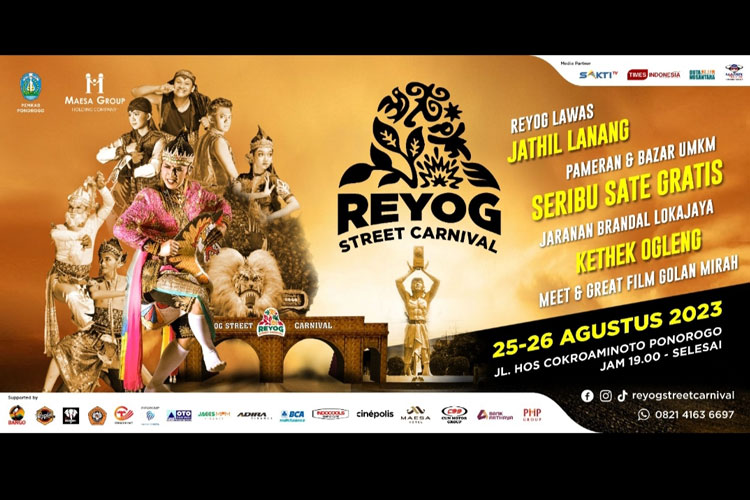 Reyog Street Carnival 2023 akan Digelar di Jalan HOS Cokroaminoto Ponorogo