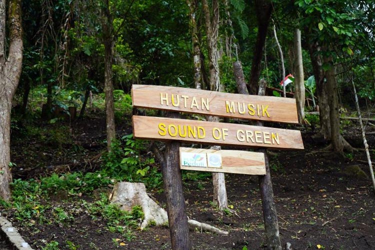 PLN UIW MMU menyalurkan bantuan dana TJSL untuk pembuatan Hutan Musik sebagai daya tarik wisata berbasis Sound of Green di Negeri Amahusu, Kota Ambon. (FOTO: ANTARA/ Ho- Humas PLN UIW MMU) 