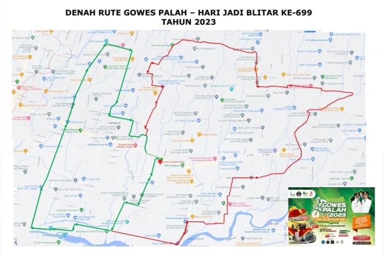 Rute Gowes Palah 2023 Kabupaten Blitar (Foto : Nur Al Ana/TIMES Indonesia)