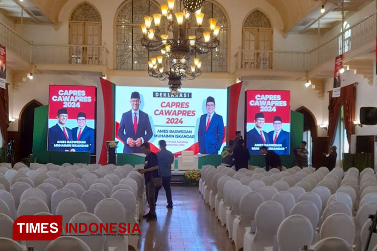 Suasana tempat deklarasi Anies-Muhaimin di Surabaya. (Foto : Anas for TIMES Indonesia)