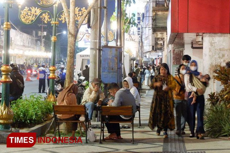 Suasana malam Kayutangan Heritage Malang. (Foto: Dok. TIMES Indonesia)