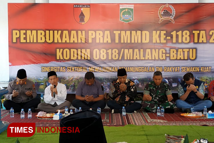 Pembukaan Pra TMMD ke-118 2023 oleh Kodim 0818 Malang Batu di Desa Sumberpetung. (Foto: Imadudin Muhammad/TIMES Indonesia)