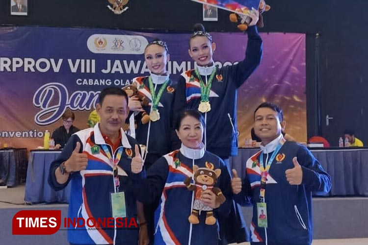 Cabor Dance Sport Kota Malang meraih 3 medali Porprov Jatim 2023. Cabor senam Porprov Jatim digelar di Kota Mojokerto. (Dok. TIMES Indonesia)