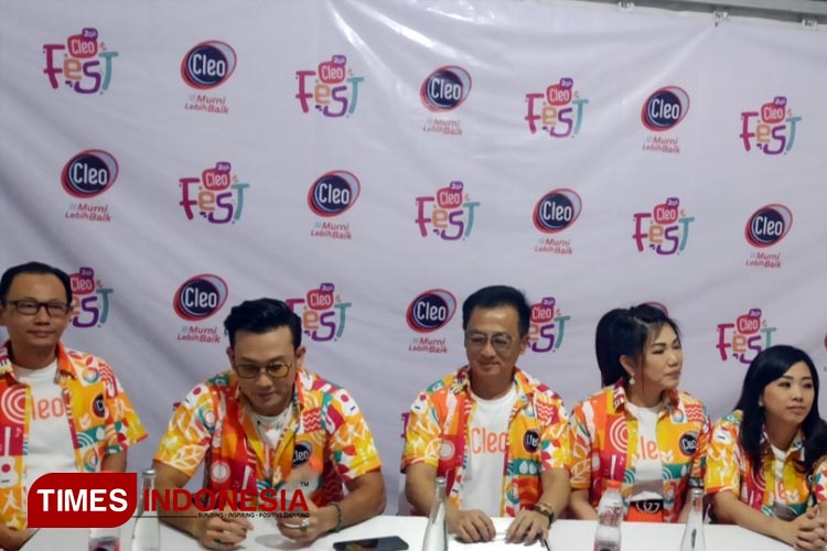 Press conference Cleo 20th Fest di Parkir Timur Delta Plaza Surabaya, Minggu (10/9/2023). (FOTO: Lely Yuana/TIMES Indonesia)