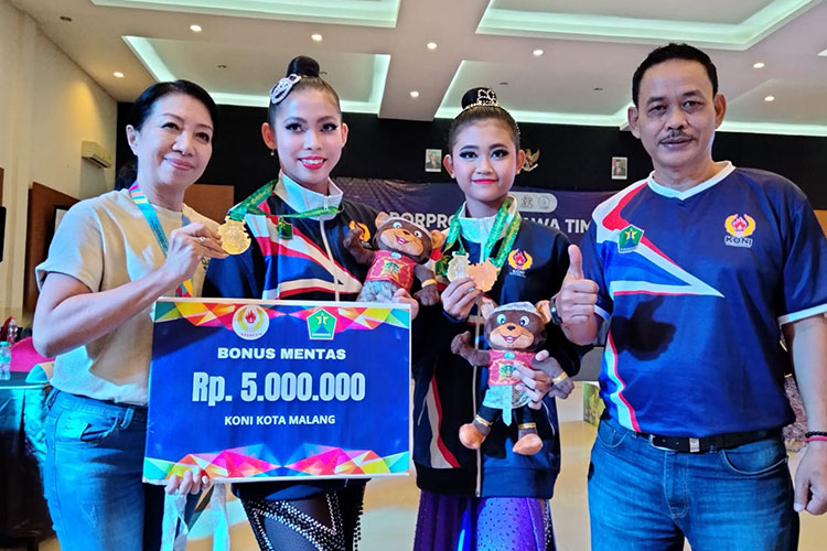 Kontingen Dance Sport Kota Malang dalam Ajang Porprov Jatim 2023 di De Resort, Kota Mojokerto. (FOTO: Dok. TIMES Indonesia)