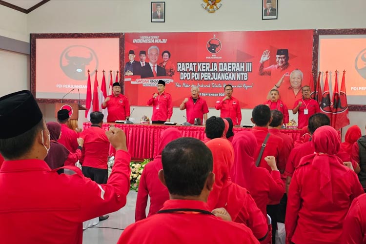 Suasana Rapat Kerja Daerah (Rakerda) III DPD PDI Perjuangan NTB tahun 2023. (Foto: PDIP NTB for TIMES Indonesia)