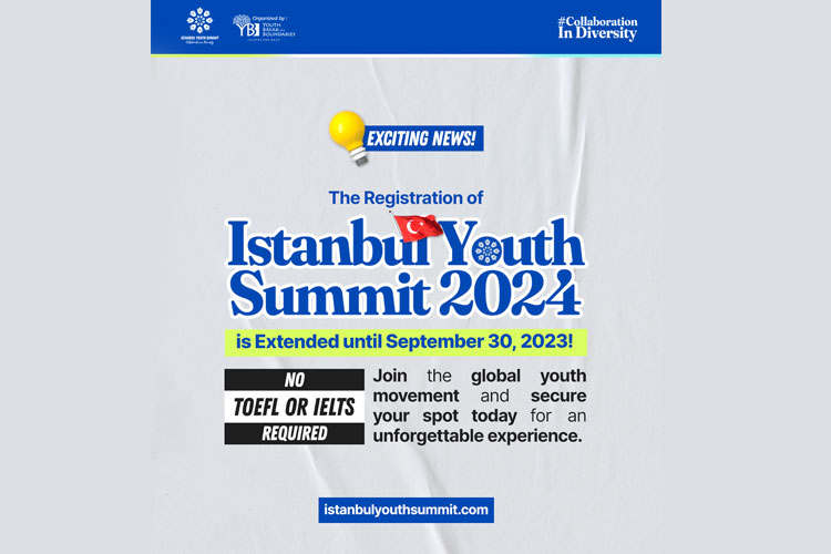 Poster terbaru Istanbul Youth Summit 2024 berisi tentang informasi perpanjangan jangka waktu pendaftaran untuk peserta. (Foto: Youth Break the Boundaries)