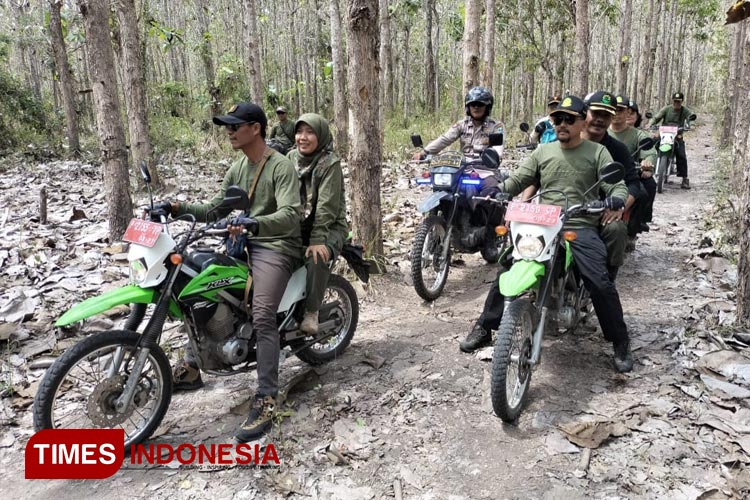 Perhutani KPH Banyuwangi Selatan, saat melakukan patroli guna meminimalisir terjadinya kebakaran hutan. (FOTO: Syamsul Arifin/TIMES Indonesia)