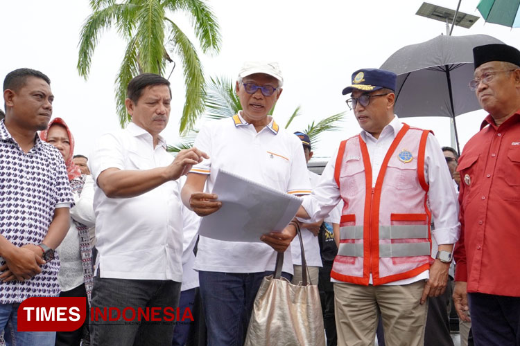 Menteri Budi Karya Sumadi saat meninjau lokasi Hari Nusantara (Foto: Harianto/TIMES Indonesia)