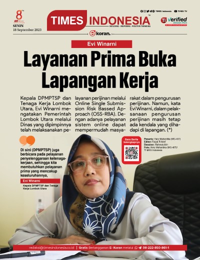 Edisi Senin, 18 September 2023: E-Koran, Bacaan Positif Masyarakat 5.0