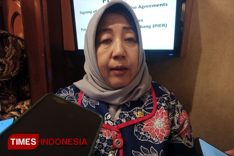 Kepala Dinas Penanaman Modal dan Pelayanan Terpadu Satu Pintu Provinsi Jawa Timur (DPMPTSP) Dyah Wahyu Ermawati, Rabu (20/9/2023).(FOTO: Lely Yuana/TIMES Indonesia)