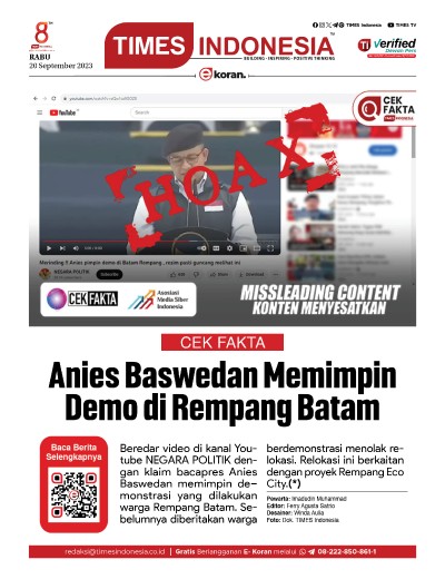 Edisi Rabu, 20 September 2023: E-Koran, Bacaan Positif Masyarakat 5.0