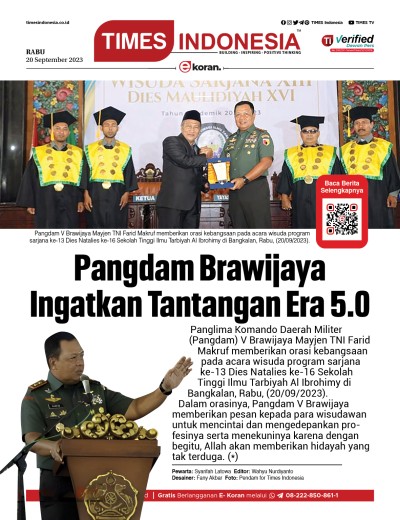 Edisi Rabu, 20 September 2023: E-Koran, Bacaan Positif Masyarakat 5.0