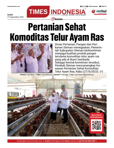 Edisi Rabu, 27 September 2023: E-Koran, Bacaan Positif Masyarakat 5.0