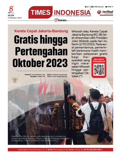 Edisi Senin 2 Oktober 2023: E-Koran, Bacaan Positif Masyarakat 5.0