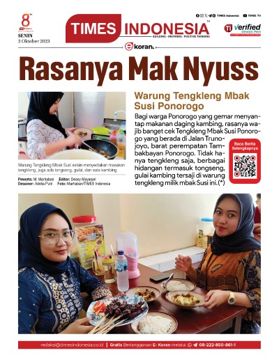 Edisi Senin 2 Oktober 2023: E-Koran, Bacaan Positif Masyarakat 5.0