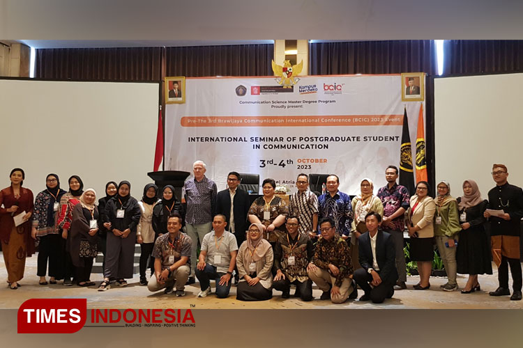 Seminar Internasional yang digelar oleh Magister Ilmu Komunikasi Fisip UB, Selasa (3/9/2023). (Foto: Achmad Fikyansyah/TIMES Indonesia) 