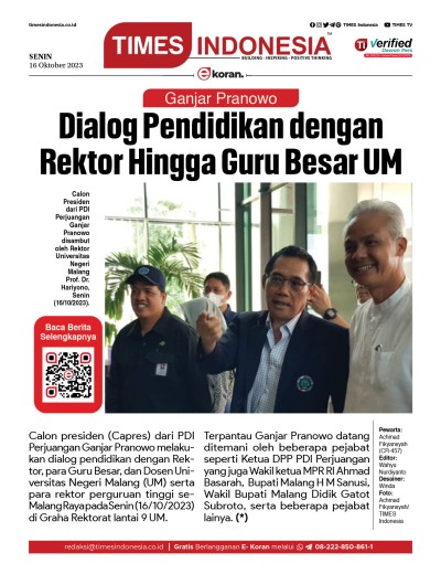 Edisi Senin, 16 Oktober 2023: E-Koran, Bacaan Positif Masyarakat 5.0