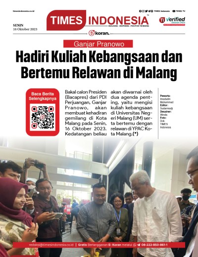 Edisi Senin, 16 Oktober 2023: E-Koran, Bacaan Positif Masyarakat 5.0