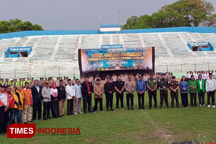 Suasana gelaran apel Operasi Mantap Brata Semeru 2023-2024. (FOTO: Rizky Kurniawan Pratama/TIMES Indonesia)