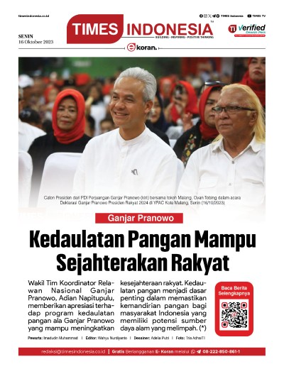 Edisi Senin, 16 Oktober 2023: E-Koran, Bacaan Positif Masyarakat 5.0