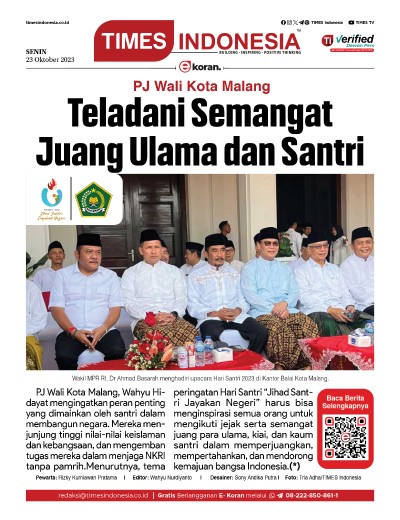 Edisi Senin, 23 Oktober 2023: E-Koran, Bacaan Positif Masyarakat 5.0