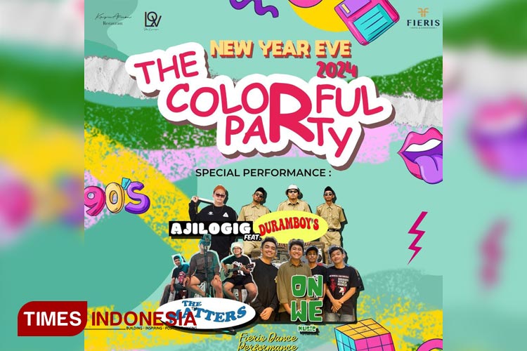 Hotel Fieris Rawamangun mengusung tema 'Colorful Party' untuk meramaikan momen tahun baru 2024. (FOTO: Hotel Fieris Rawamangun for TIMES Indonesia)